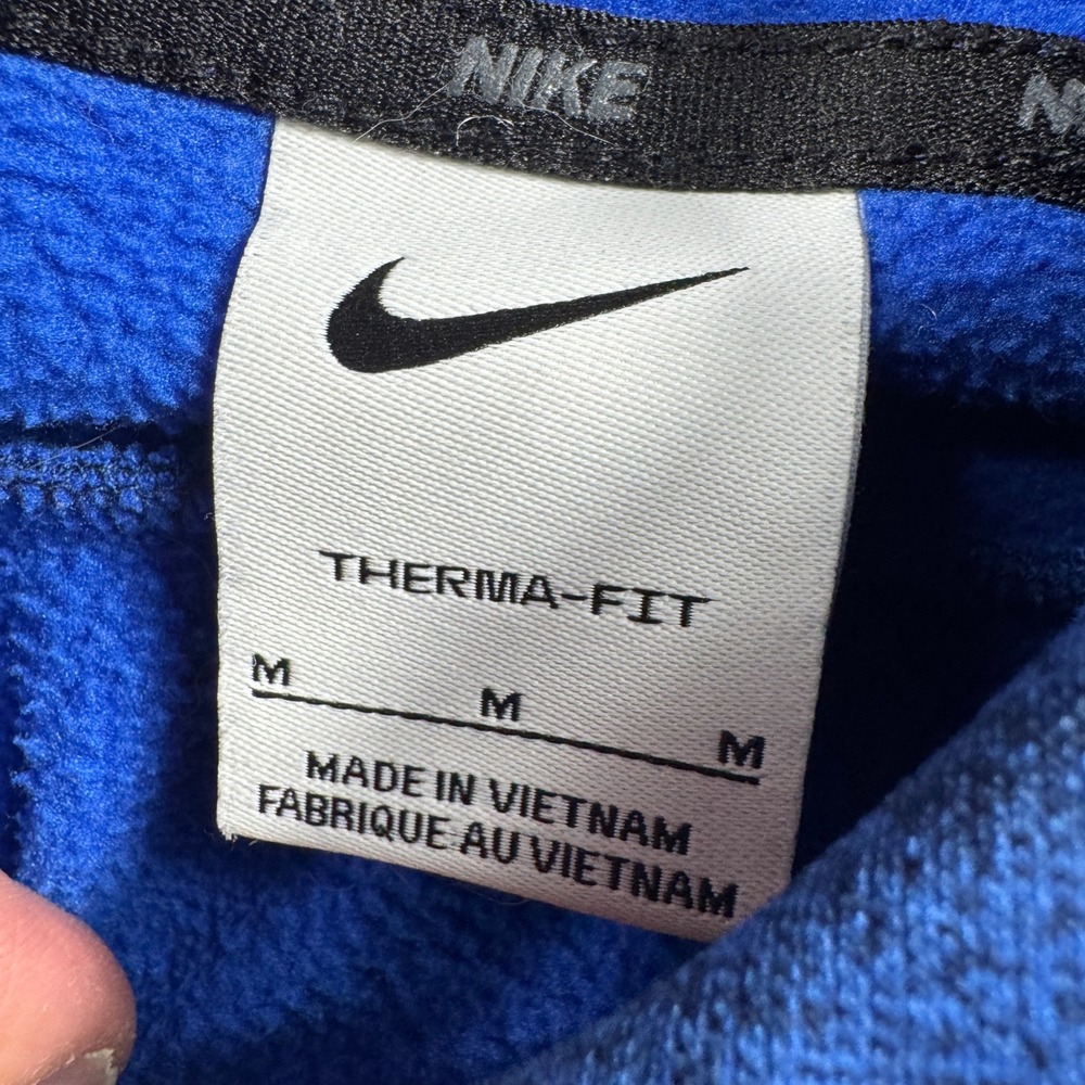 Nike Hoodie Mens M‎ Blue Therma-FIT Pullover Swoosh CU6238-492 Fleece Athleisure - Picture 3 of 8